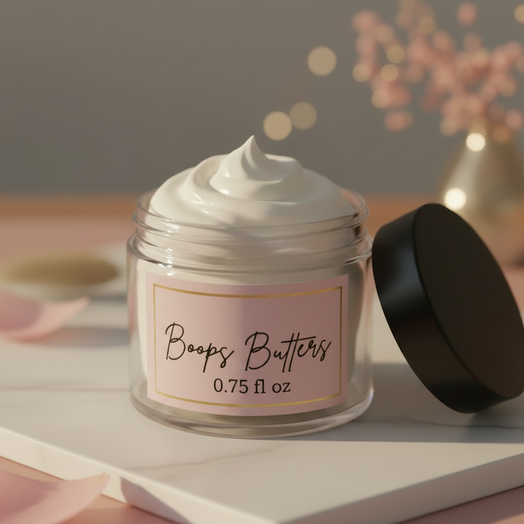 Boops Vanilla Dream Travel Butter 0.75 fl oz mini clear jar